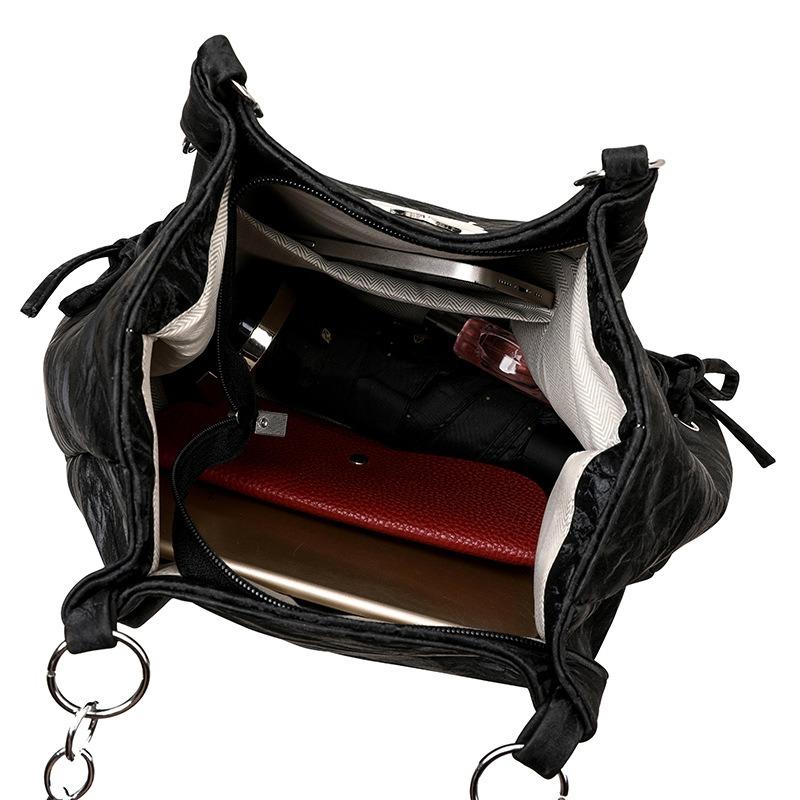 Simple and versatile capacity tote bag bow niche design casual large capacity shoulder bag