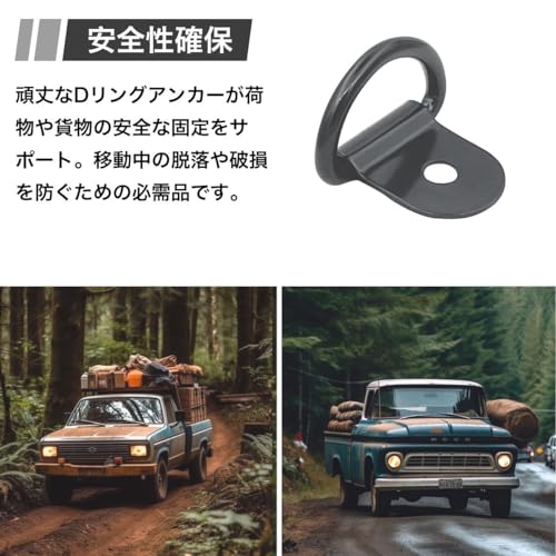 winova 20pcs Tie Down Rings for Motorcycles Hooks Strong and Durable Trailer Anchors Stainless Steel Black Finish 6.5 Holes 20pcs (Black)