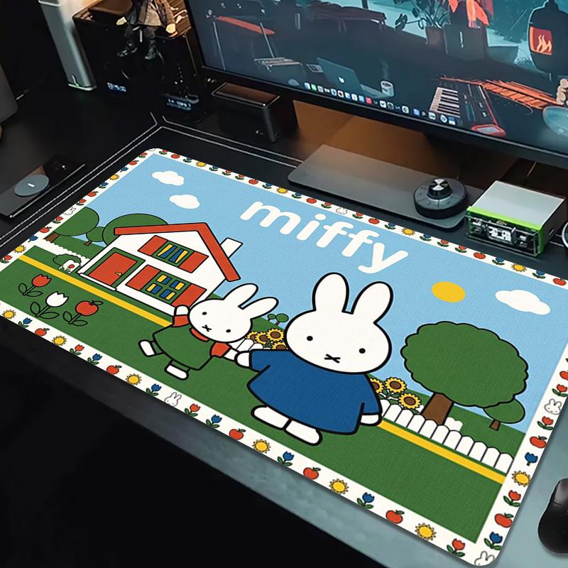 Miffy Color Mouse Pad Large Gaming Table Cushion Non-slip Laptop Tablet Big Mousepad XXL Mat Mini PC Playmat With Lock edge