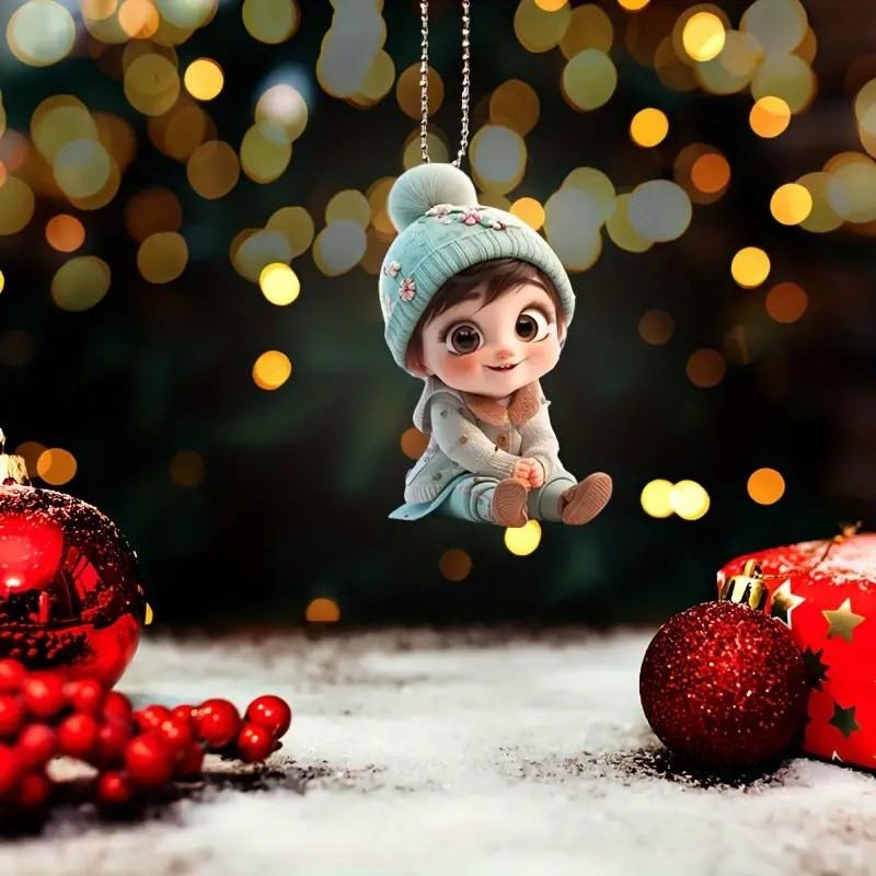 Acrylic Whimsical 2d Hanging Decoration For Cars And Christmas Accents Tree