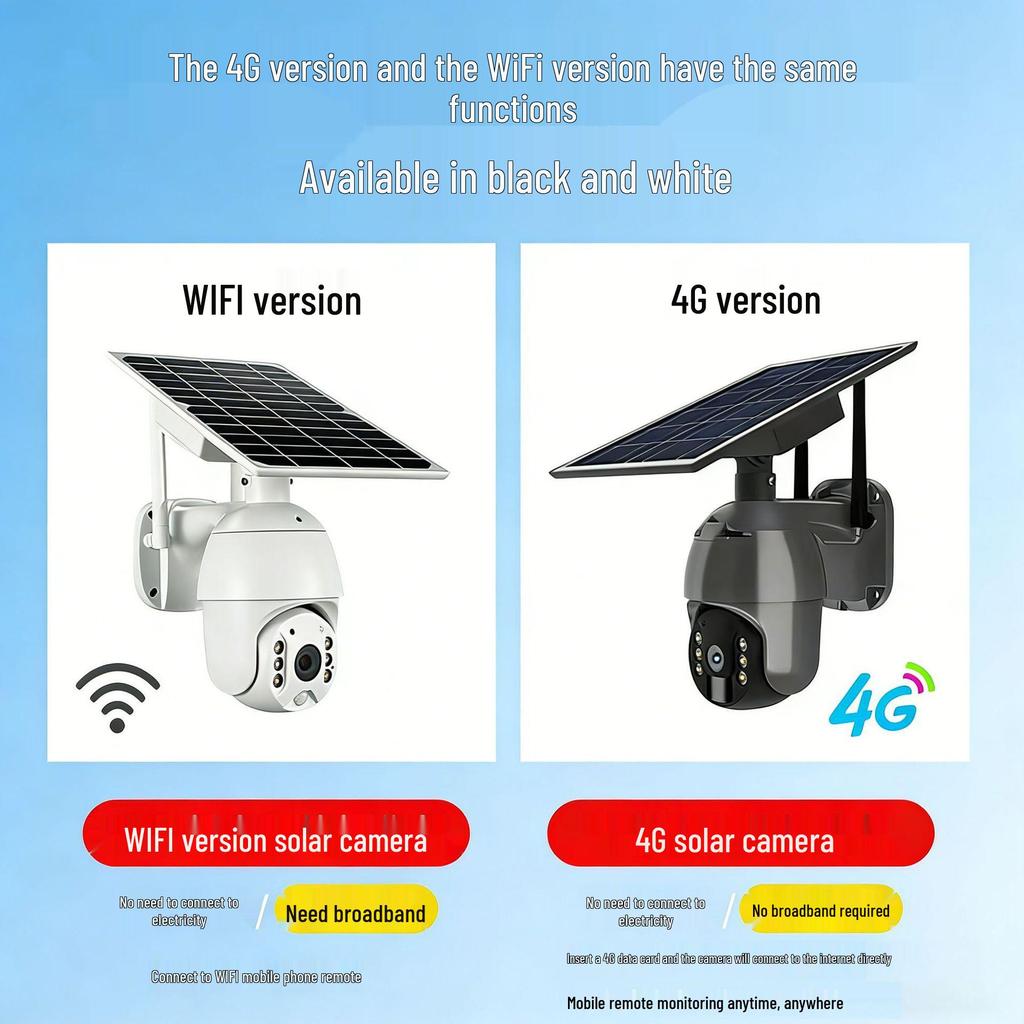 360° PTZ Wireless Outdoor Solar Camera with Night Vision & Mobile Remote Access