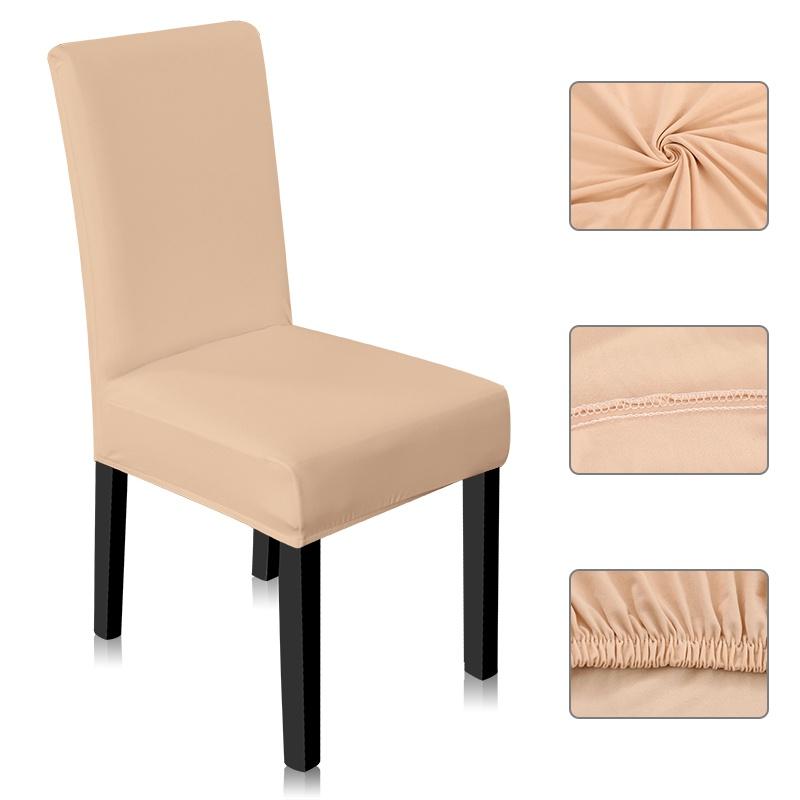 Cheap 2/4/6/8Pcs Plain Chair Cover Solid Color Spandex Elastic