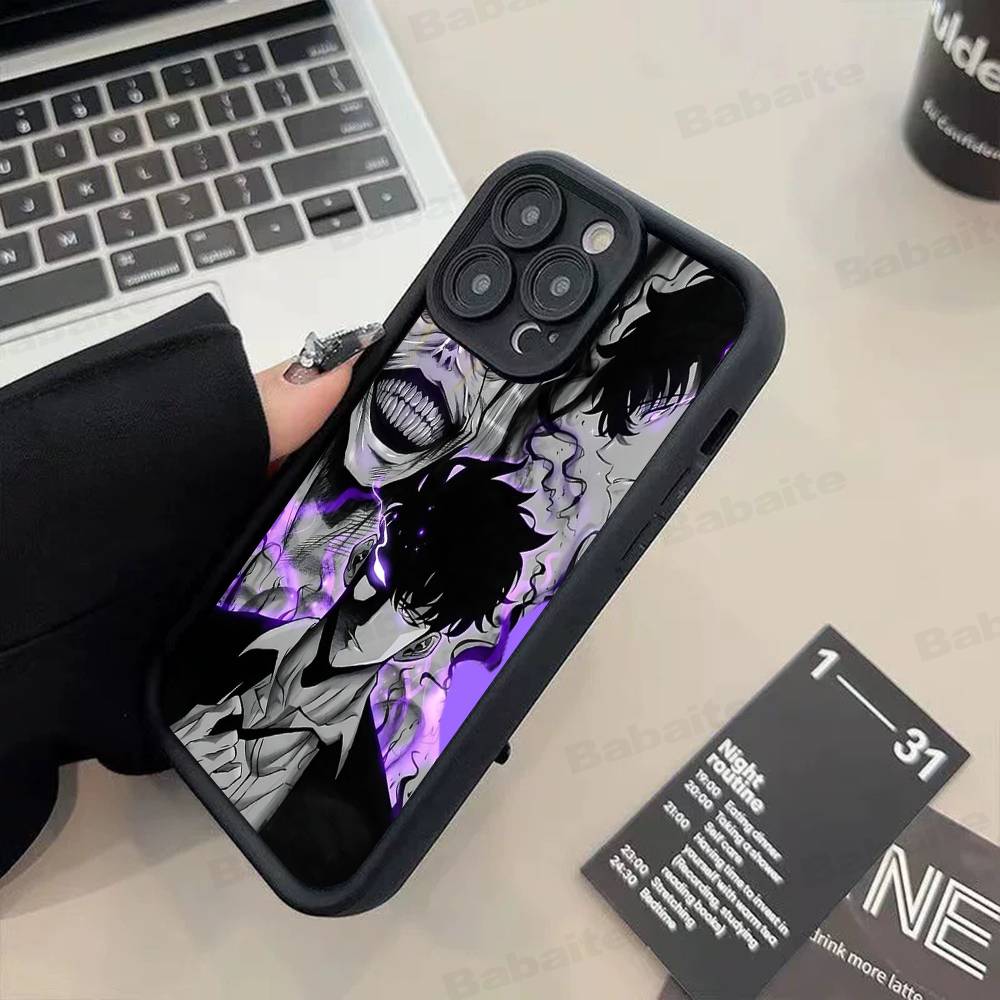 Popolare S-Solo L-Leveling Anime Custodia per Telefono Custodia per Telefono Per IPhone 17 16 15 14 13 12 11 Pro Max Plus Copertura Morbida Nera