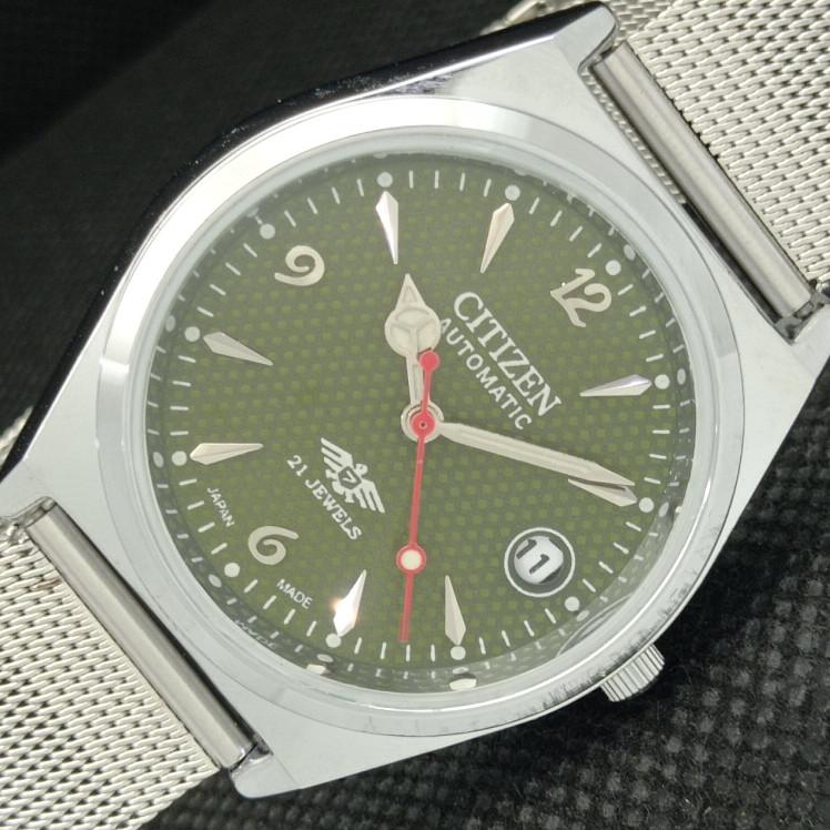 

ВОССТАНОВЛЕННЫЕ ВИНТАЖНЫЕ МУЖСКИЕ ЧАСЫ CITIZEN AUTO 8200 JAPAN DATE GREEN 605-a314140-9 SKU605-a314140