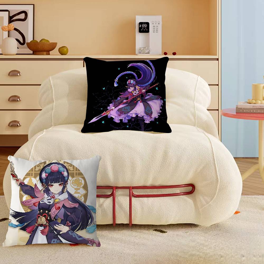 Genshin Yun-Jin Cushion Cover Pillow Cover Decor Pillowcase Printed Cushion Case For Couch