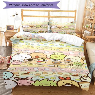 3pcs Sumikko Gurashi2 Pattern Bedding Set Duvet Cover Set Includes Duvet Cover &pillowcases, Perfect All Season Bedroom Decoration & Gift