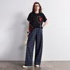 Chuyu Women's Cotton Loose Plaid Wide-leg Pants