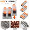 58PCS Wire Connectors Electrical ConnectorBlocks 2/3/5 Way Cable Lever Nut Assortment Conductor Terminal Block Quick Spring Conn