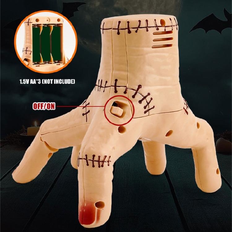 Horror Movie Themed Electric Crawling Hand With LED Lights Scary Noises And Sensor Triggered Movement Halloween Decoration