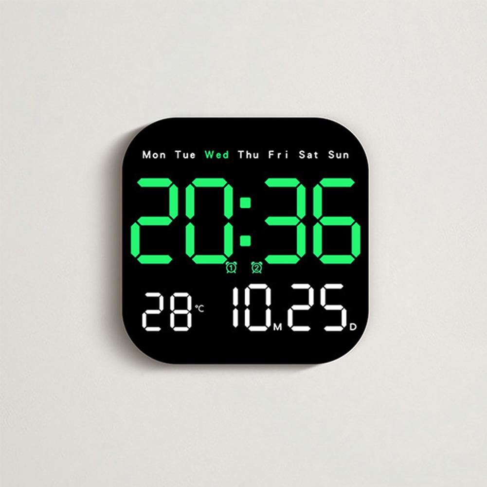 7" Digital Wall Clock With Date Day Of Week LED Wall Clock For Living Room Office Bedroom Decor LED Digital Alarm Clock