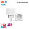 Smart EU Tuya Socket: 16A Wi-Fi Timer, Alexa Compatible with Remote Control & Energy Meter