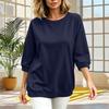 Women's Casual Three-Quarter Sleeve T-Shirt Top for Everyday Wear