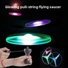 Juguetes Luminosos para Niños Disco Volador Hélice Iluminación LED Cuerda de Tracción Juguete OVNI Volador Peonza Juego al Aire Libre Juguete Deportivo Regalo