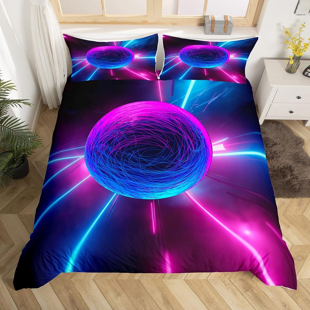 Lightsaber Duvet Cover Set Full,Galaxy Universe Planet Bedding Set 3pcs for Teens Room Decor,Trippy Star Sky Comforter Cover