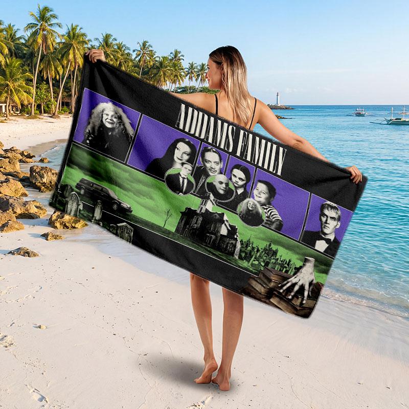Large Beach TowelThe Addams Family Soft Absorbent Towel Beach Bath Home Use