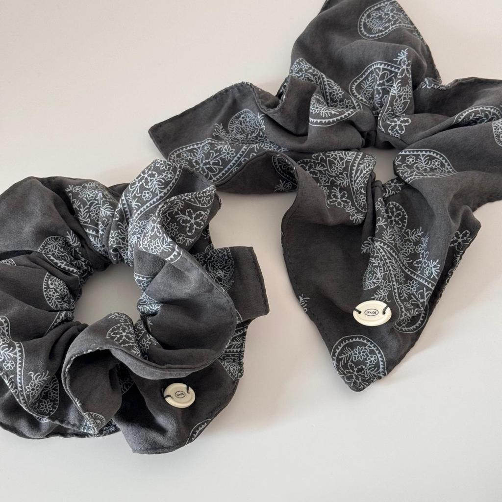 Korean Retro Elegant Cashew Flower Scarf Hair Tie - Durable, Elastic, High-Quality Rubber Band