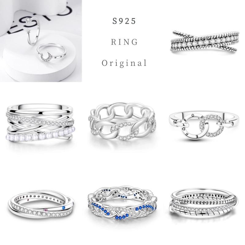 NEW Fashion 925 Silver Simple Infinity Finger Ring For Women Sparkling Twisted Stackable Rings Popular Anillo Engagement Jewelry