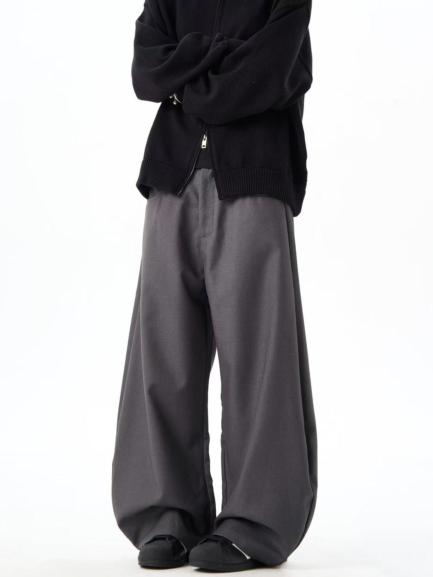 Унисекс Ретро Черные Широкие Повседневные Брюки-Скимитар для Весны и Осени 2XL серый