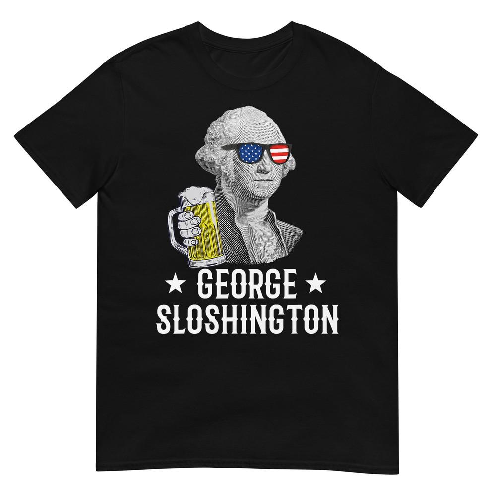 George Sloshington President George Washington Drinking Beer TShirt S