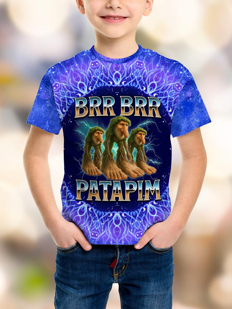 Fashion Game Pixel Birthday Party 3D Print Kids T-Shirt Humor Funny Boys Novelty Gift Short Sleeve Te