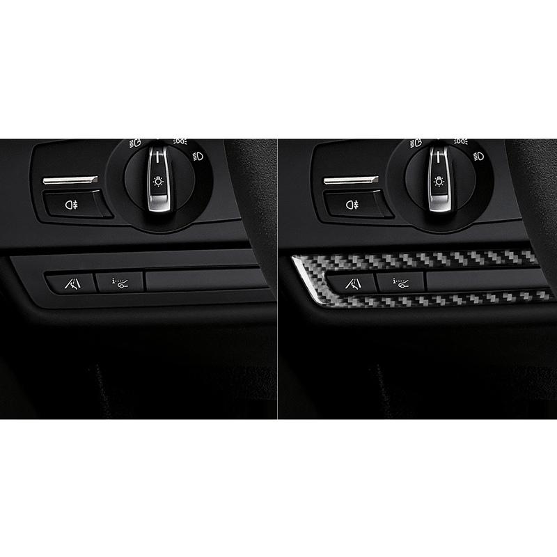 Real Carbon Fiber Car Accessories Dashboard Button Frame Cover Soft Sticker For BMW 6 Series/M6 F06 F12 F13 M Sport 2011—2018