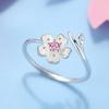Kirschblüten Zirkon Ring Damen Leichter Luxus Nischendesign High-End Exquisit Neue Mode Personalisierter Offener Ring Schmuck