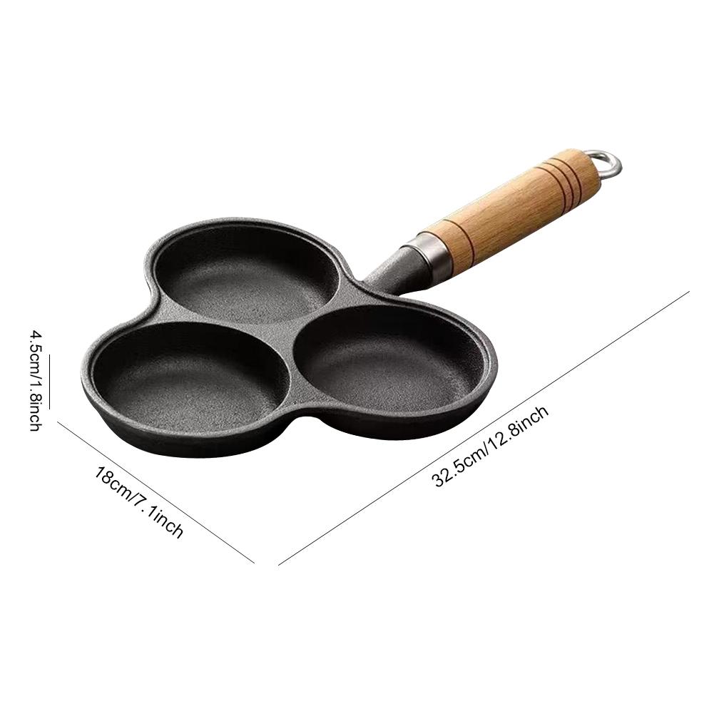 3 Hole Nonstick Egg Omelette Grilled Steak Cooking Pan Breakfast Grill Cooking Pot Breakfast Maker Induction Cookware Omelet Pan