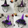 Cute Headband Halloween Specter Sequins Witch Hat Mini Cone Hat Hair Hoop
