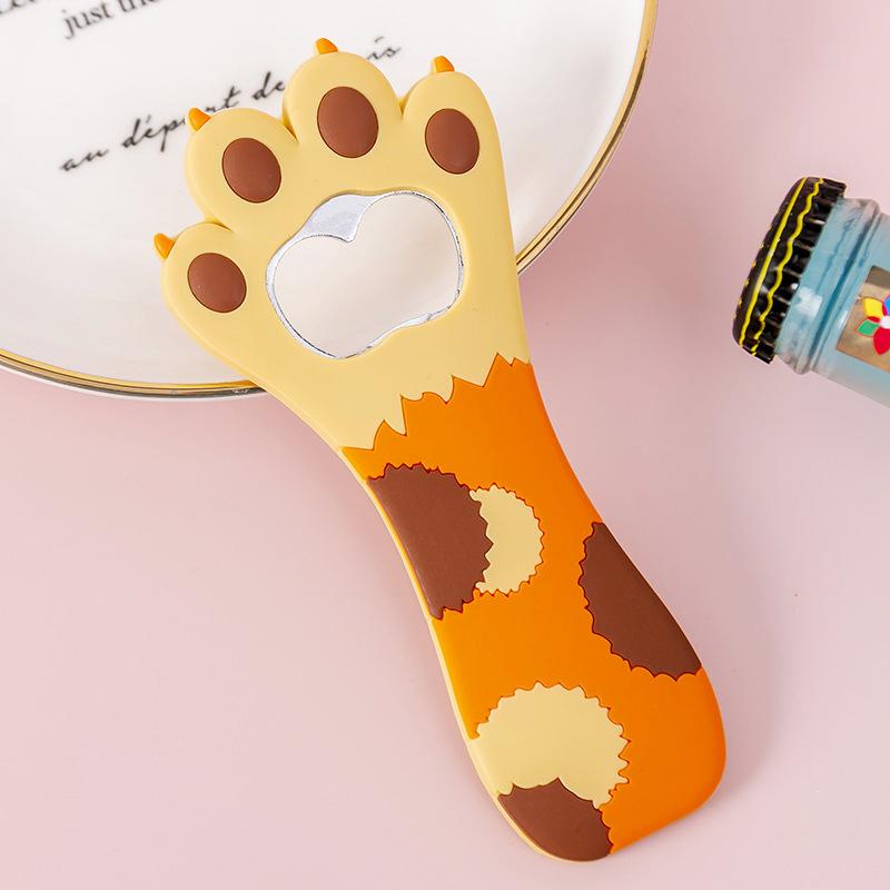 

Cat Paw Bottle Opener Multifunctional Cute Cartoon Vibrant Colors Magnet Silicone Bottle Opener жёлтый