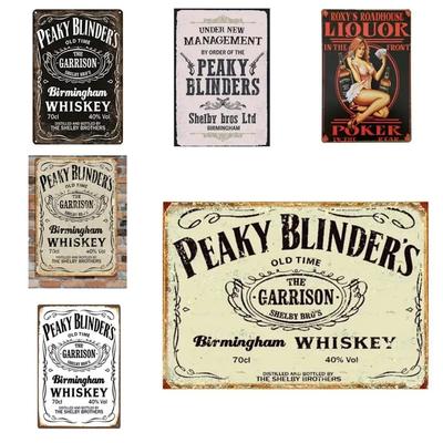 Vintage Peaky Blinders Tin Sign  Retro Metal Art Plaque for Home Bar Pub Cafe Restaurant Wall Decor  X Inch