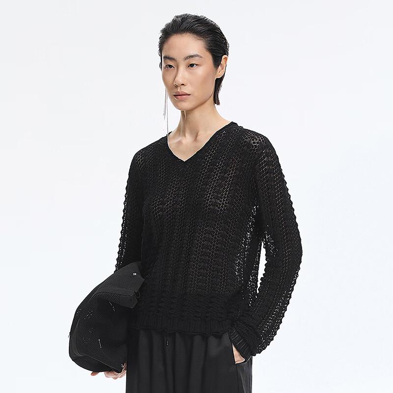 JNBY Summer V-Neck Long Sleeve Knitted Sweater