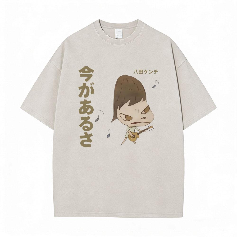 Hot Sale Yoshitomo Nara Vintage Washed Tshirt Men Women Casual Funny T Shirt Male Cotton Oversized Short Sleeve Tops Streetwear