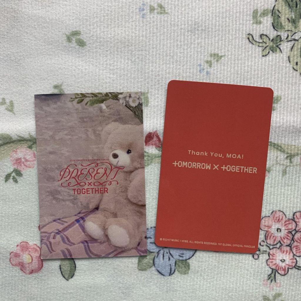 [USED] TXT FANLIVE MOAZONE Trading Cards (2 cards) Soobin FC Bonus