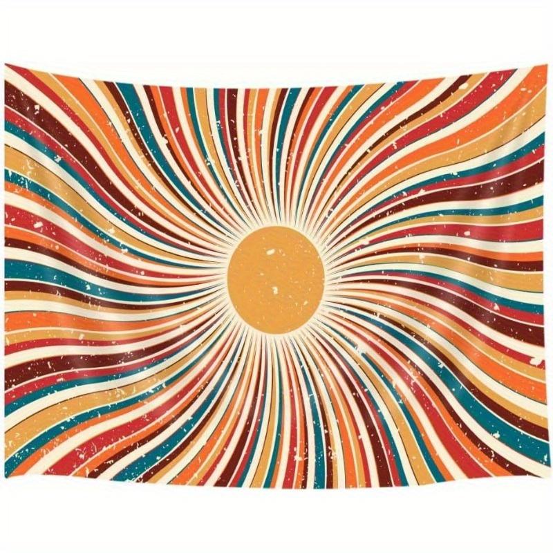 

VIKAMA Vintage Sun Ray Tapestry BohemianStyle Sun Curtain Aesthetic Decoration For Living Room Or Dormitory 74x94cm(29x37in)