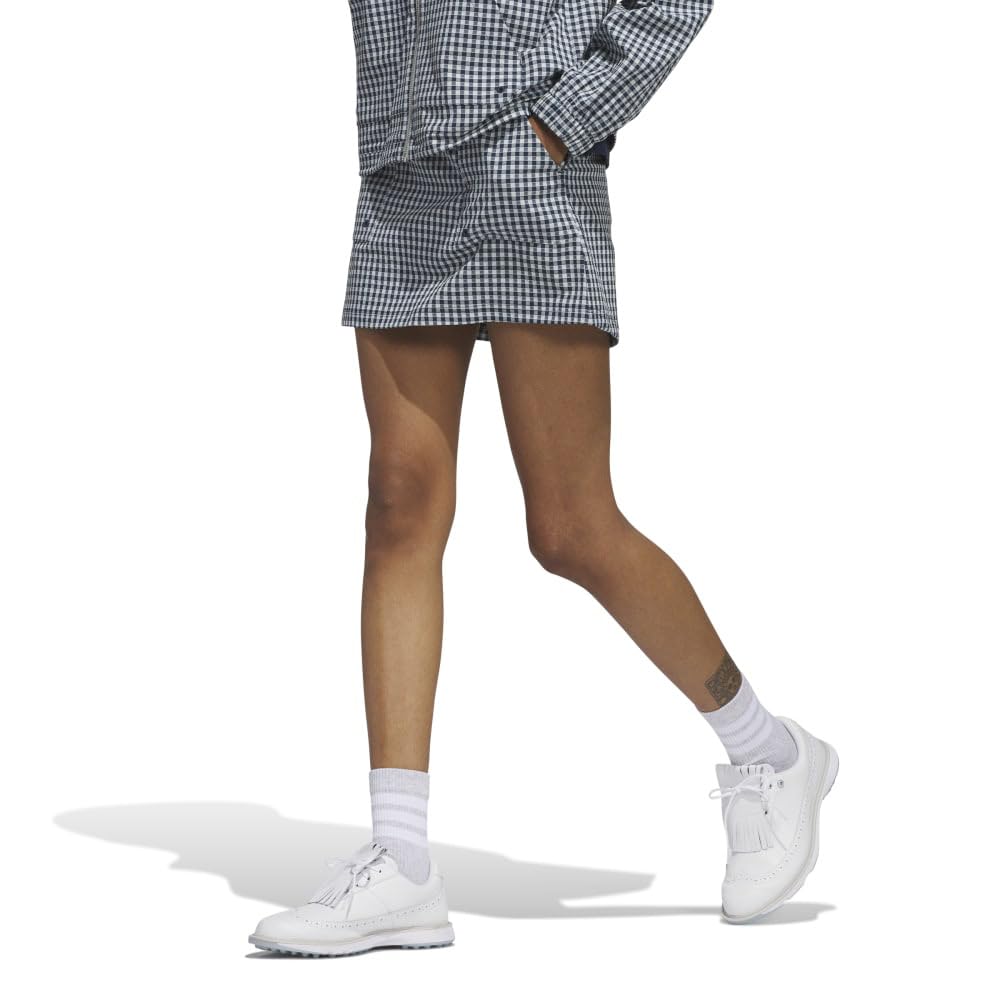 Юбка-брюки Adidas Golf в клетку Гингем, Цвет: темно-синий/серебристый, Размер: J/S