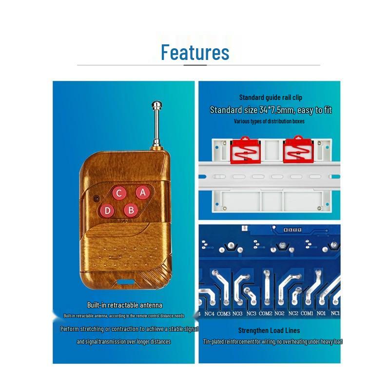 AC100V-400V 4-Way Wireless 30A Motor Barrier Gate Remote Controller