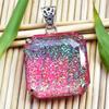 Lab-Created Opal Pendant 925 Sterling Silver Monarch 104 ct Square Gem October Birthday Birthstone