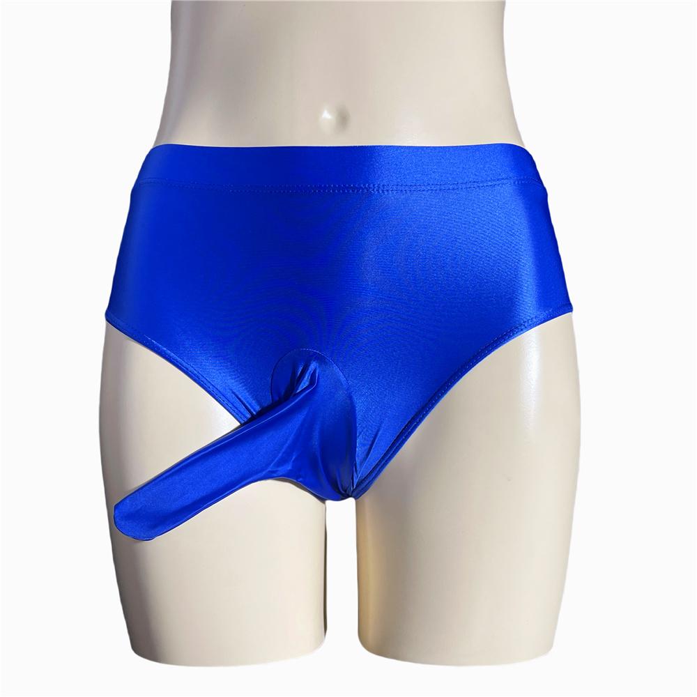 Sexy Men Satin Smooth Cock Ring Briefs Gym Leggings U Convex Pouch Lingerie Shorts Slip Panties Elastic G-String Underwear