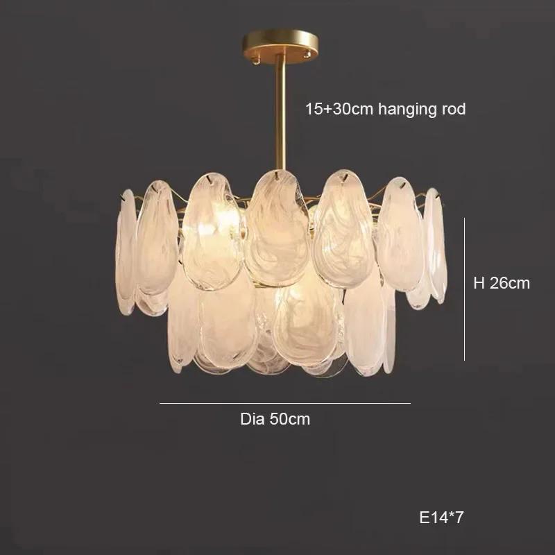 French style luxury living room pendant light LED light postmodern glass pendant light home decoration restaurant hotel lighting