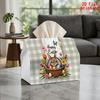 2D Flat 1pc, Tissue Box. Easter Egg Rabbit Flower Basket Pattern Napkin Dispenser, Reusable, Daily Desktop Tissue Storage Box, Suitable for Kitchen Li