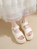 Fashion 2025 Sandals Clogs Wedge Retro Woman Shoes Muffins Shoe Increasing Height Summer Heels New Outside Platform Original Flat Girls