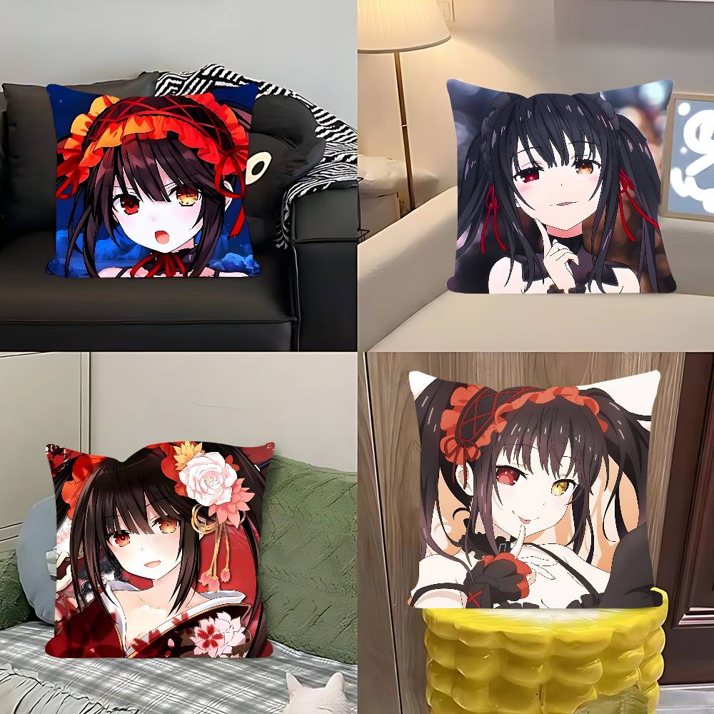 Tokisaki Kurumi Pillow Case Removable Washable Cushion Cover – All-Season Soft Linen