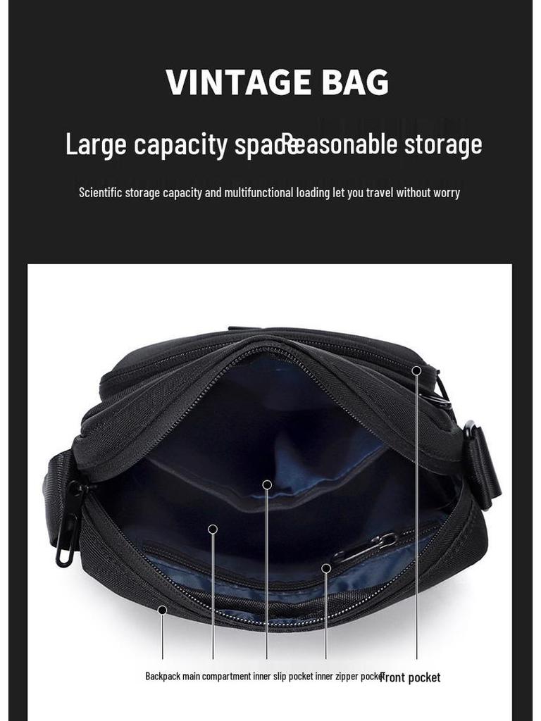 Japanese Style Men's Lightweight Minimalist Crossbody Bag - Trendy, Large Capacity Multi-compartment Niche Shoulder Bag