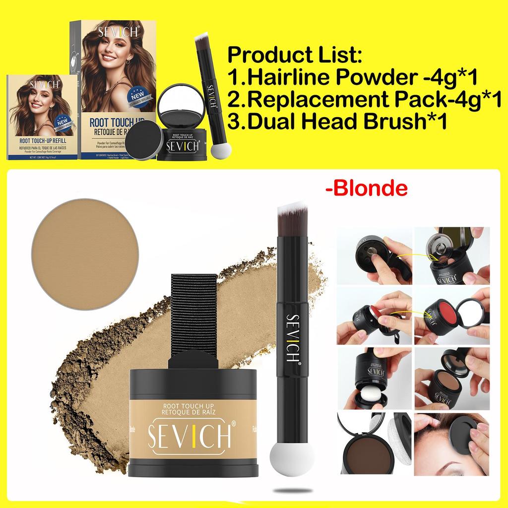 Poudre pour la ligne capillaire Correcteur Couverture Temporaire des Racines de Cheveux Contrôle des Bords de la Ligne Capillaire Couverture des Cheveux Gris Poudre Ombre pour la Ligne Capillaire Instantanément