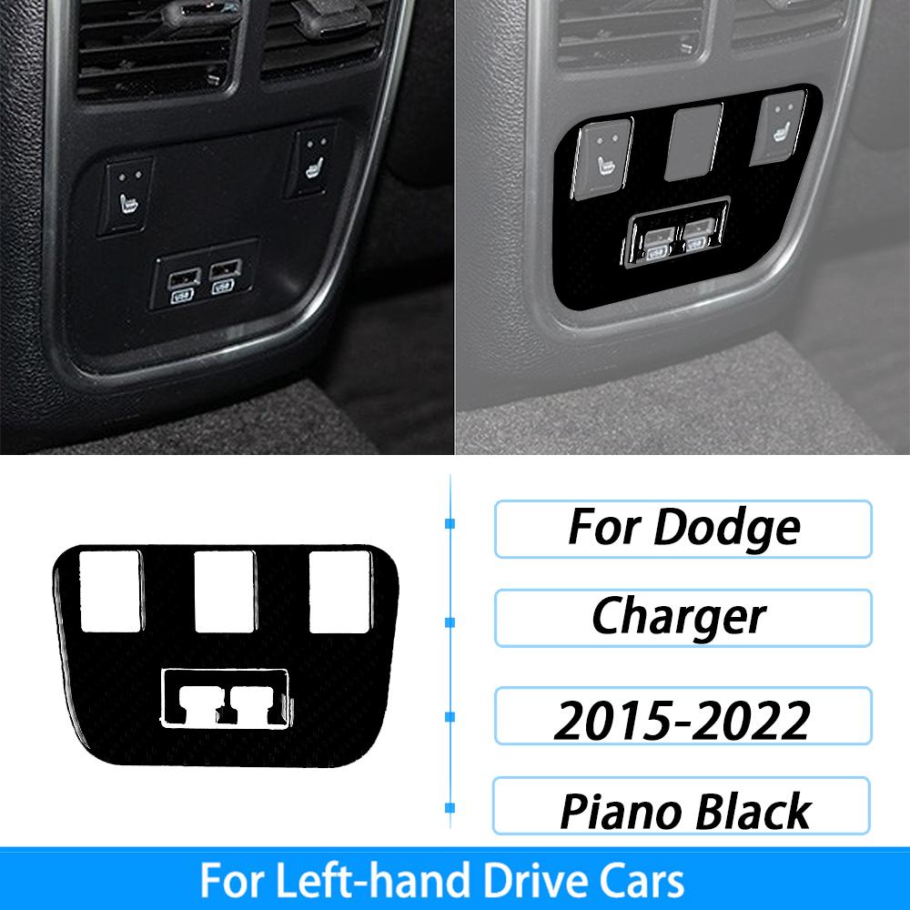 For Dodge Charger 2015-2022 Piano Black Central Control Radio CD AC Panel Trim Cover Car Interior Decoration Accessories Sticker