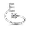 Adjustable A To Z Alphabet Open Ring Couple Wedding Band Jewelry Accessory Gift