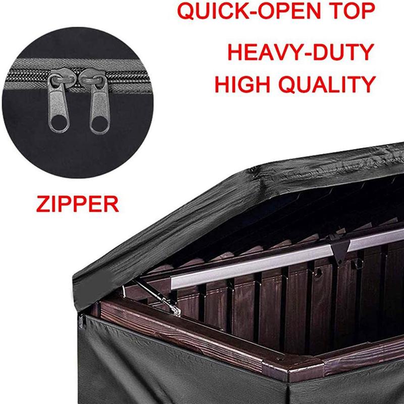 B97A-2X Outdoor Deck Box Cover With Zipper Waterproof Garden Storage Box Cover Patio Storage Container Protective Cover Small