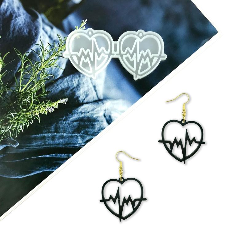 Epoxy Love Heart Mold Silicone Earrings Mold Handmade Fashion Jewelry Molds for Resin Jewelry Making Pendant Crafts