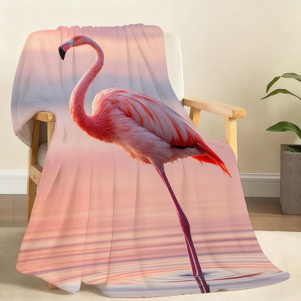 Flamingo Cool Blanket Soft Throw Blanket for Home Bedroom Bed Sofa Picnic Travel Office Rest Cover Blanket Gift