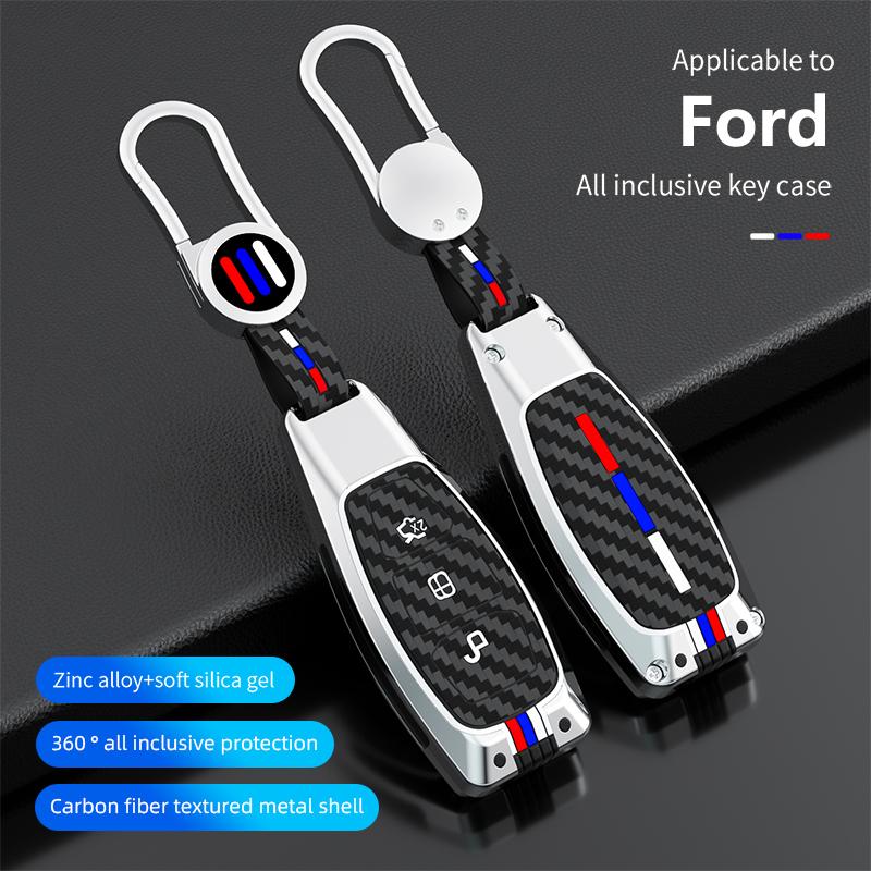 Zinc Alloy Car Key Case Cover Shell Fob For Ford Transit Custom Mondeo Fiesta Kuga ST Line MK3 Focus 3 Station Wagon Ecosport